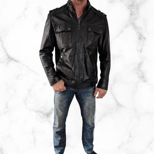 Danier black leather jacket